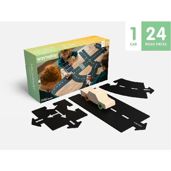 Highway Set With Car - 24 Tracks  By Waytoplay