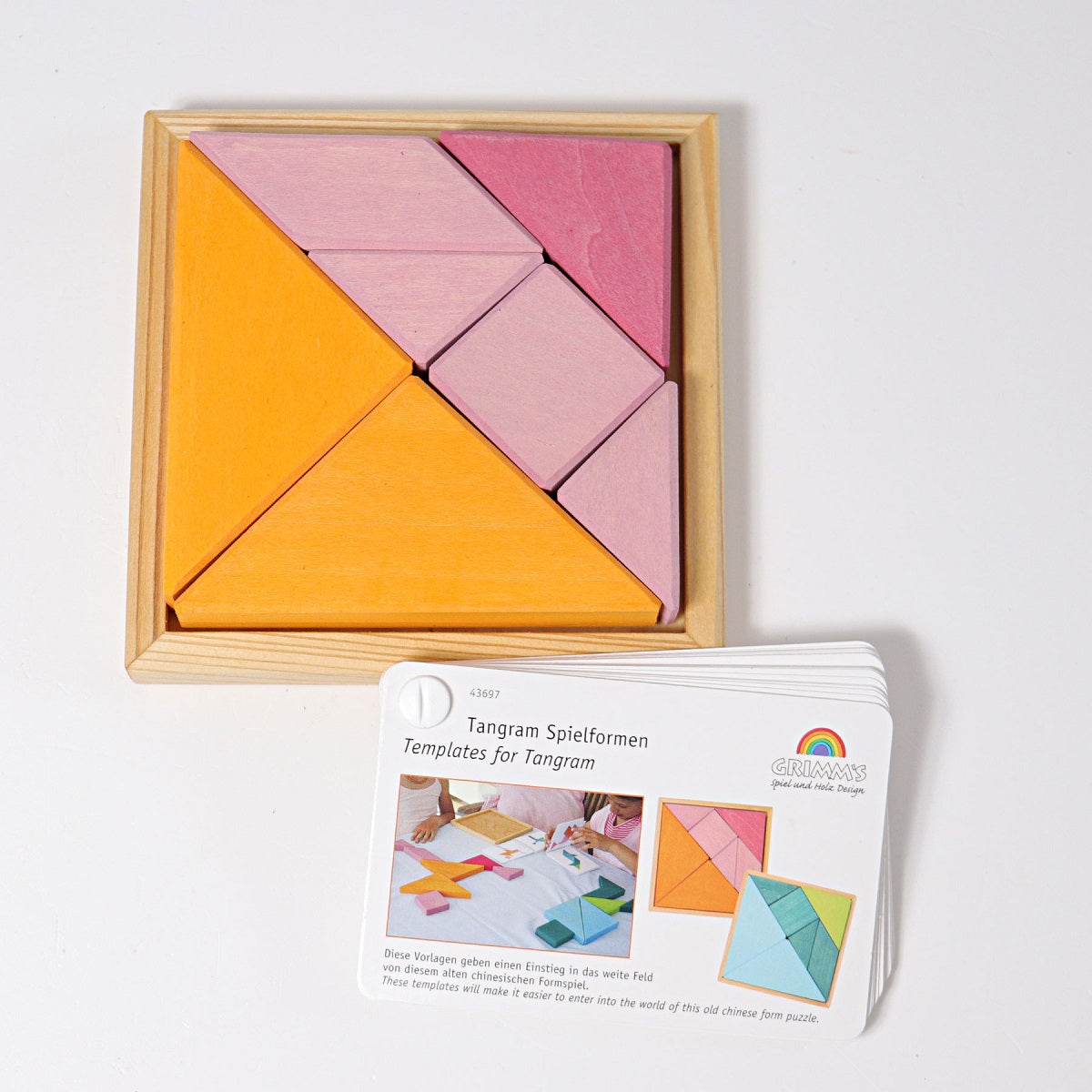 Learning - Tangram, Orange-Pink incl. Templates By Grimm's Spiel & Holz Design