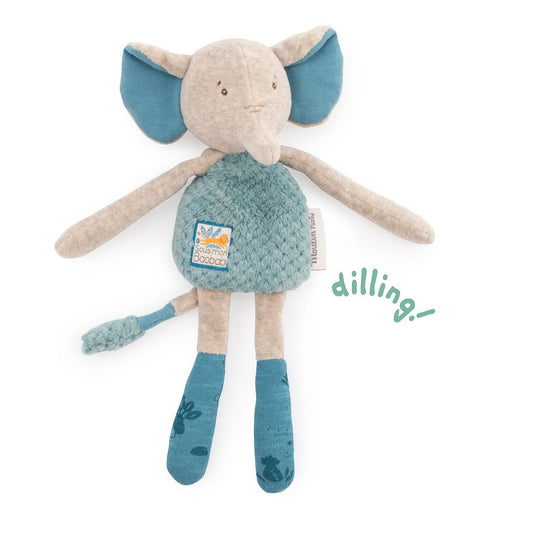 Sous Mon Baobab - Elephant Rattle Soft Toy  By Moulin Roty