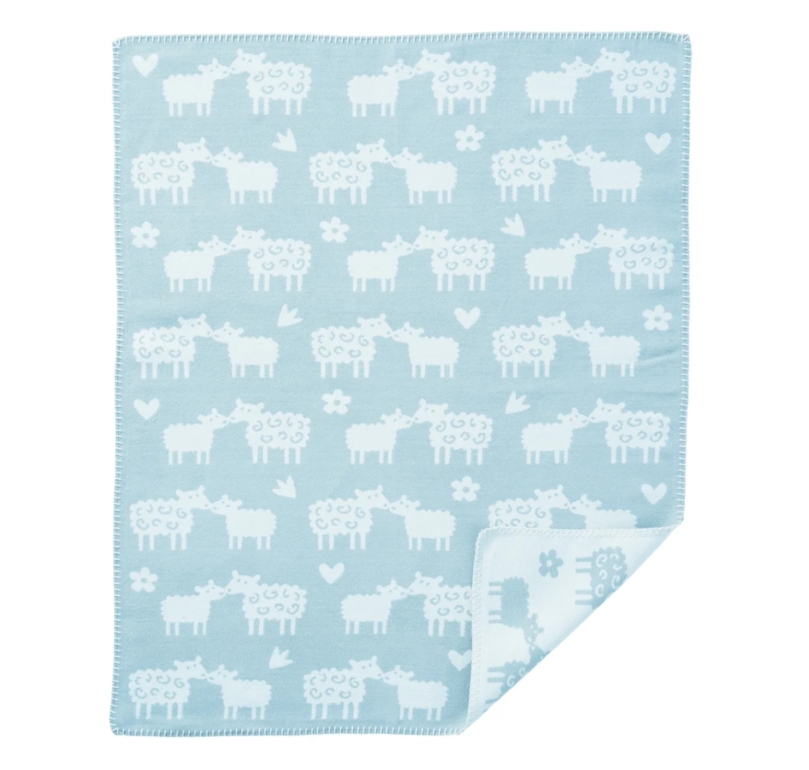 Baa Light Blue 100% organic brushed cotton By Klippan