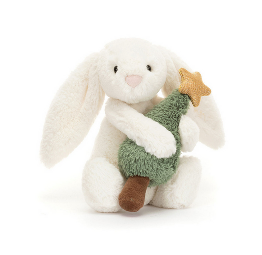 Bashful Bunny with Christmas Tree by Jellycat