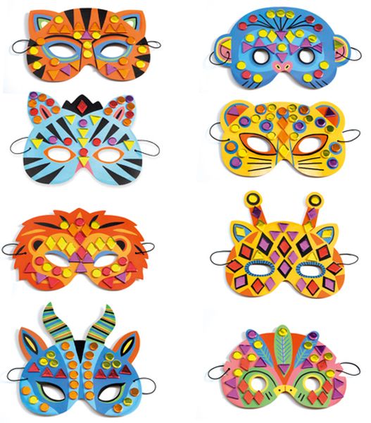 DIY Mosaïcs Masks Jungle animals by Djeco