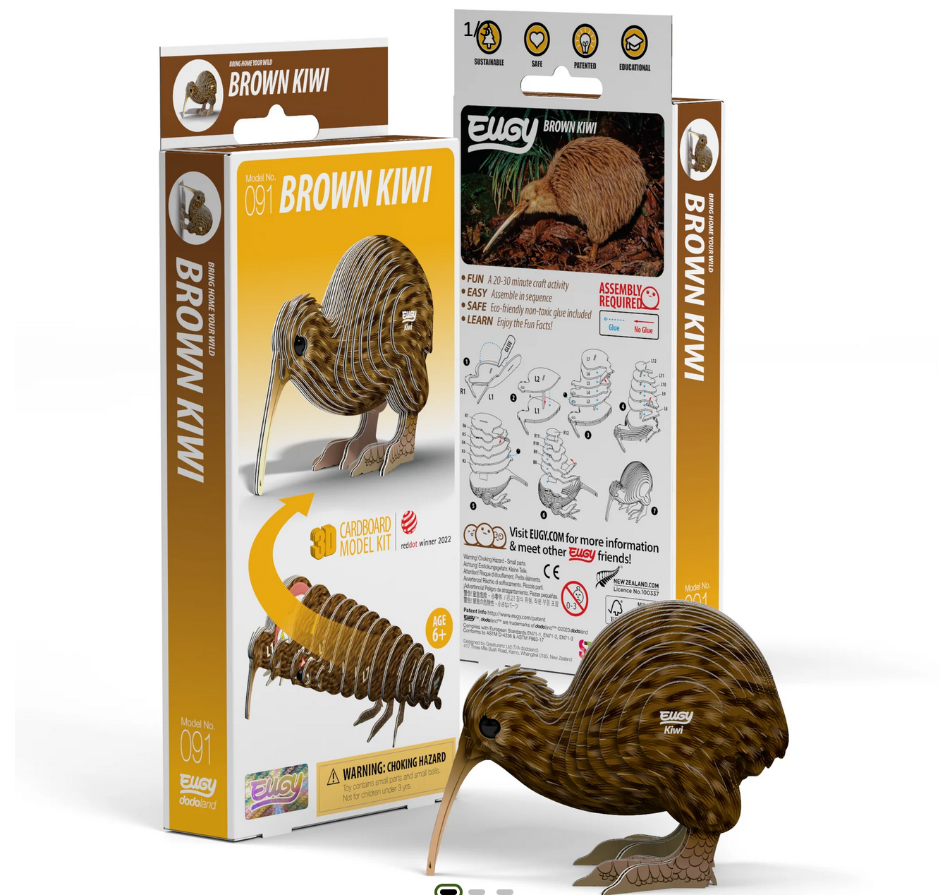 Eugy 3D Puzzle Brown Kiwi