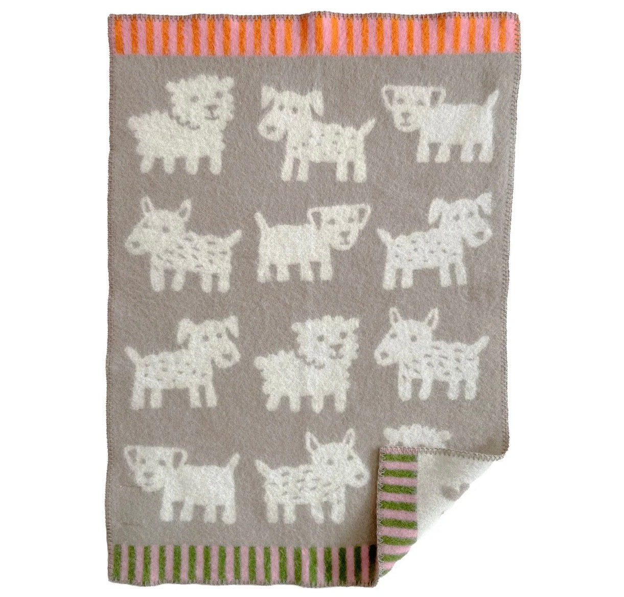 Wool Baby Blanket Voff Beige By Klippan