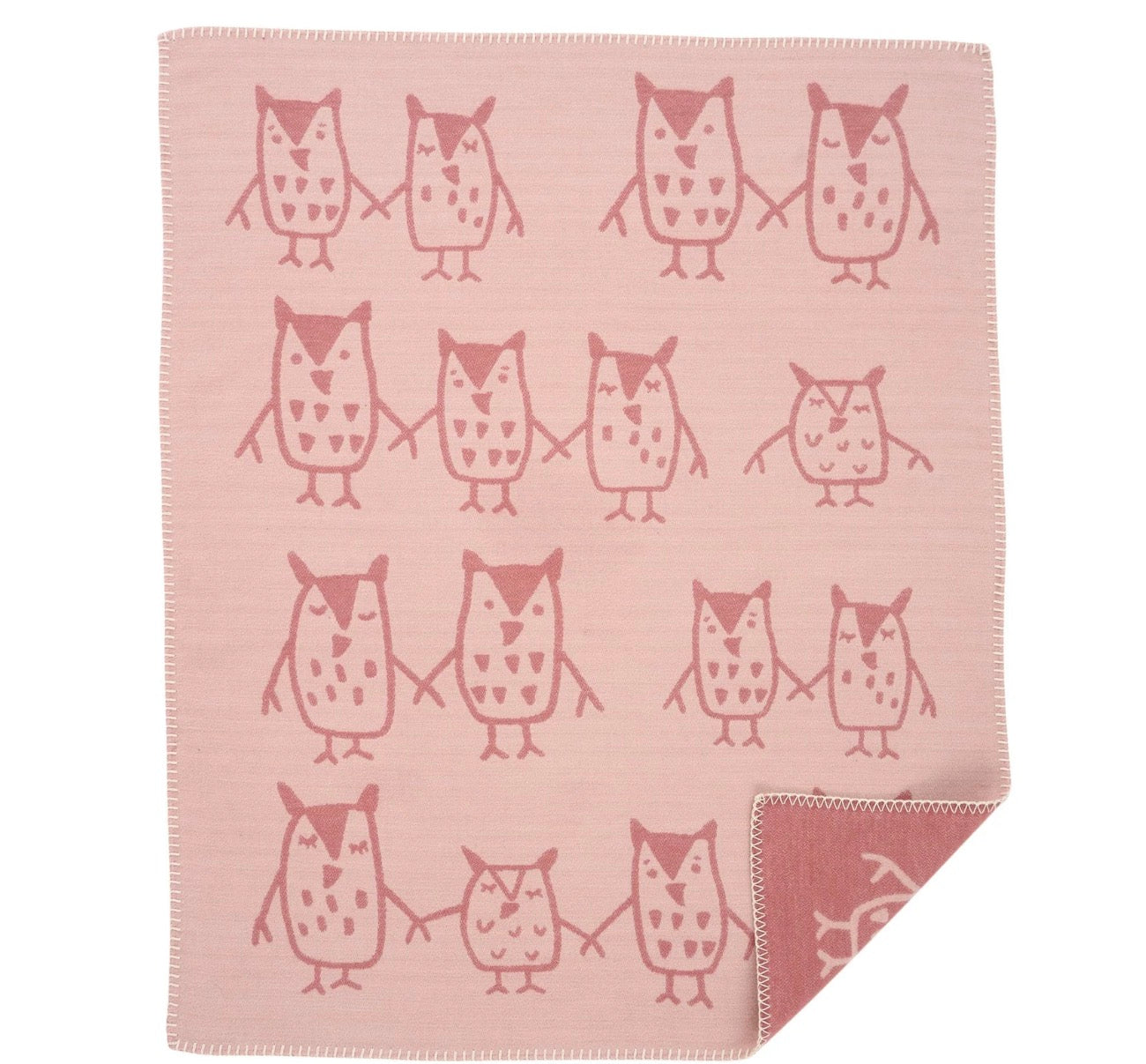 Hand in Hand Baby Blanket Rose Brown 100% organic brushed cotton By Klippan