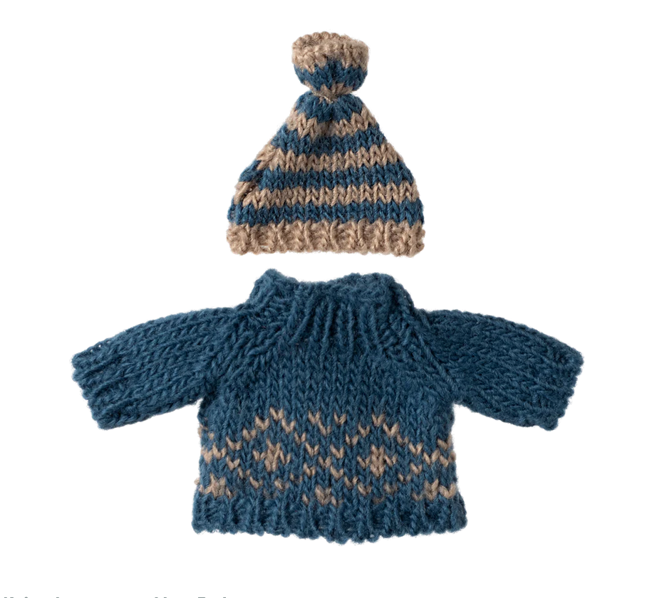 Knitted sweater and hat, Dad mouse by Maileg