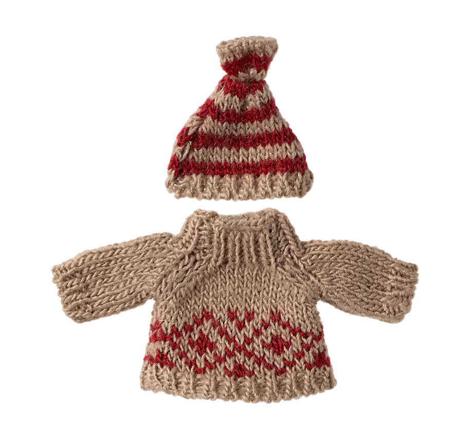 Knitted sweater and hat, Mum mouse by Maileg
