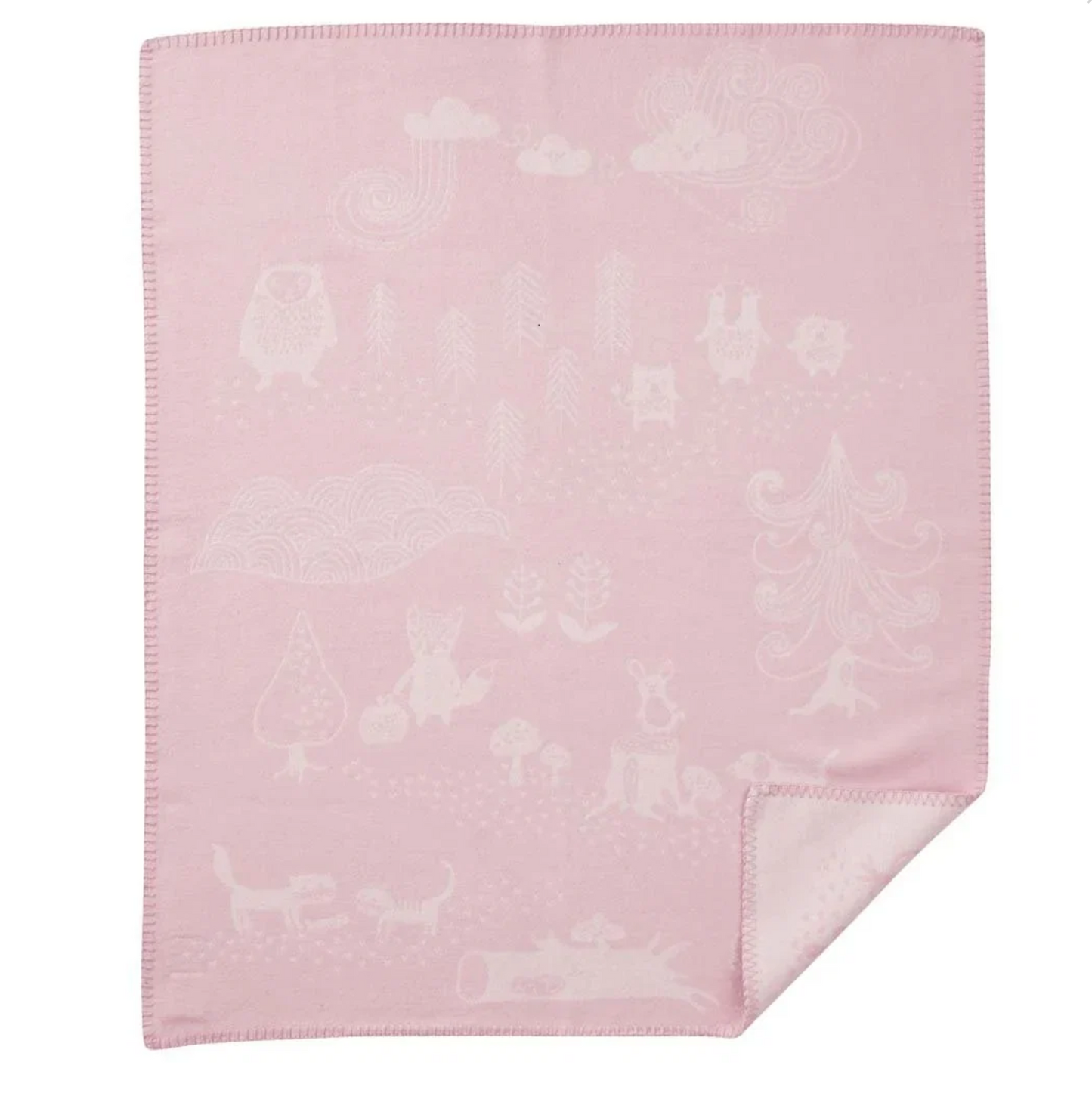Little Bear Pink 100% organic brushed cotton By Klippan