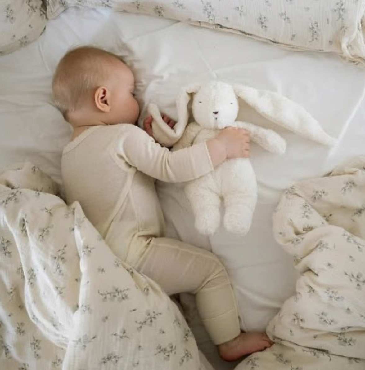 Moonie Organic Humming Bunny With Lamp - Rose