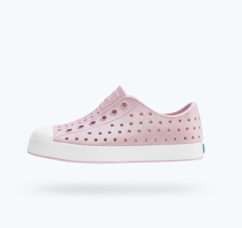 NATIVE Jefferson Bio-Bling Child - Barely Pink Bling/ Shell Whte