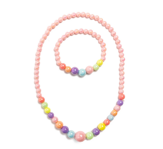 Pearly Pastel Necklace and Bracelet Set