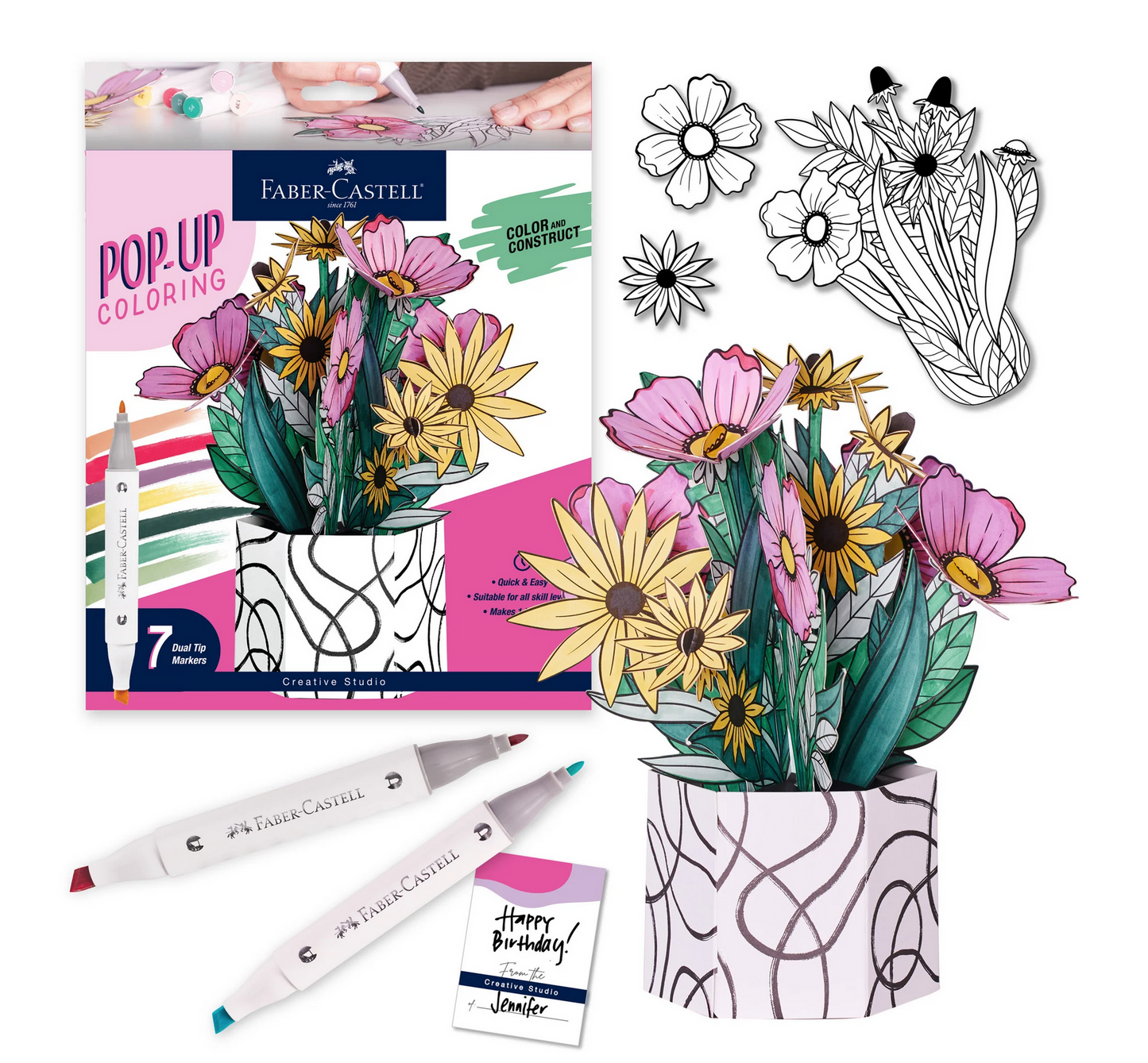 Pop Up Coloring Bouquet - Wildflower Bunch by Faber-Castell