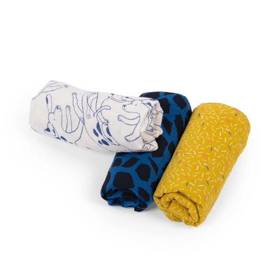 Puce & Pilou - Set of 3 Muslin Squares by Moulin Roty