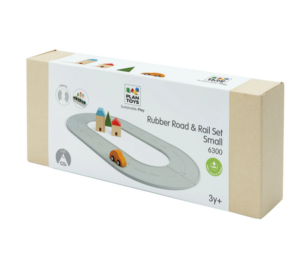 Rubber Road & Rail Set - by Plan Toys