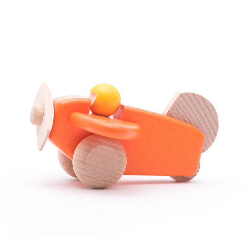 Small Wooden Plane Orange by Bajo
