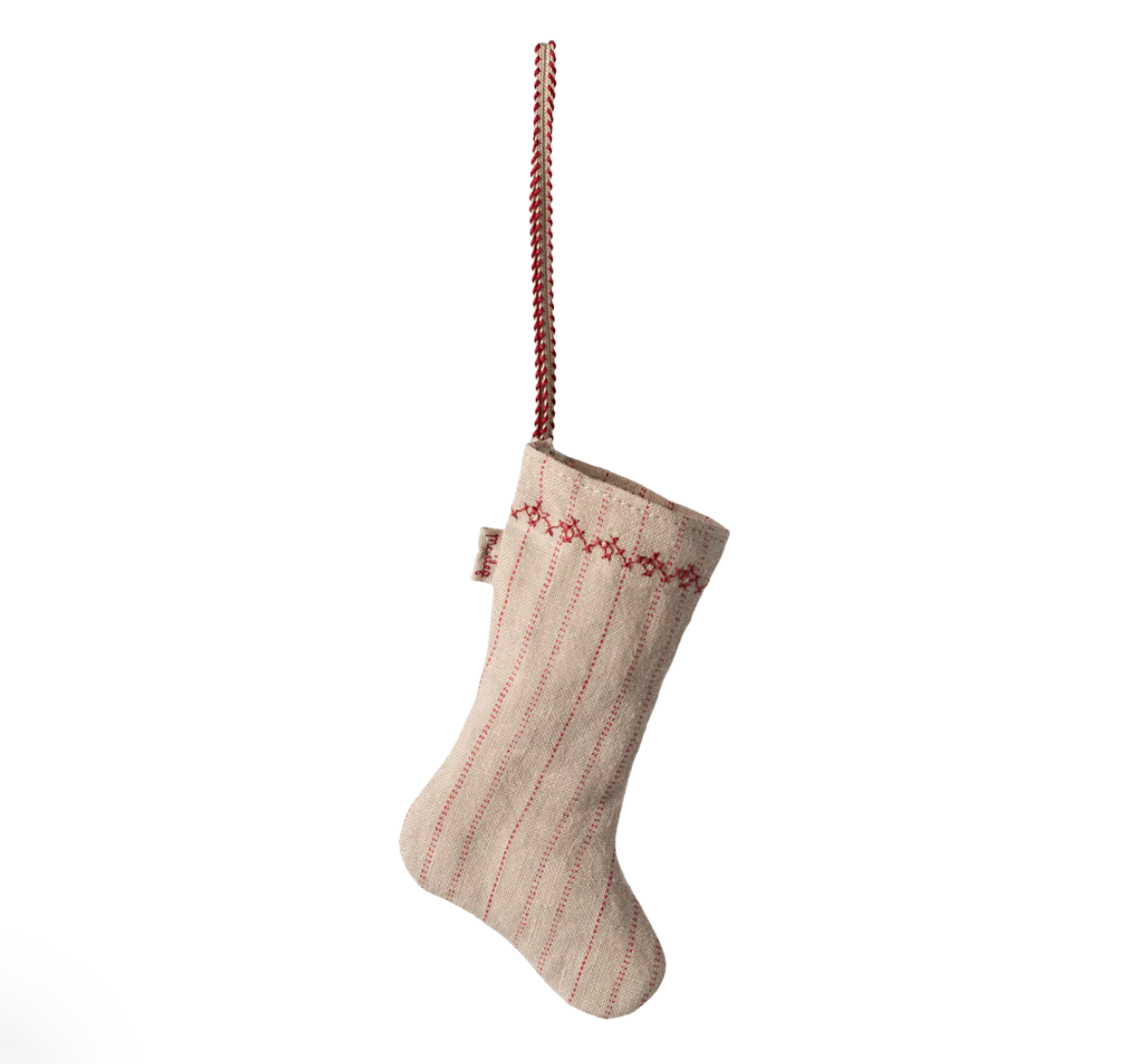 Stocking ornament, Stripe - Sand by Maileg