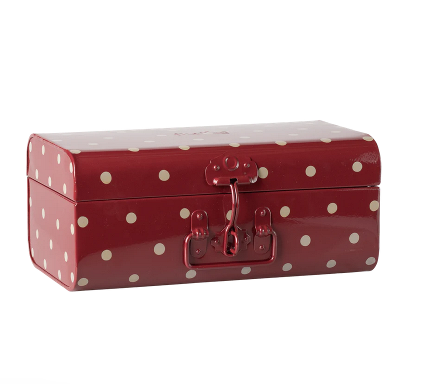 Storage suitcase, Small - Red with dots by Maileg