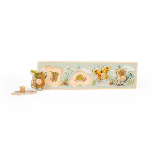 Trois Petits Lapins - Peg Puzzle by Moulin Roty