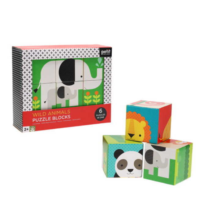 Wild Animals Puzzle Blocks by Petit Collage