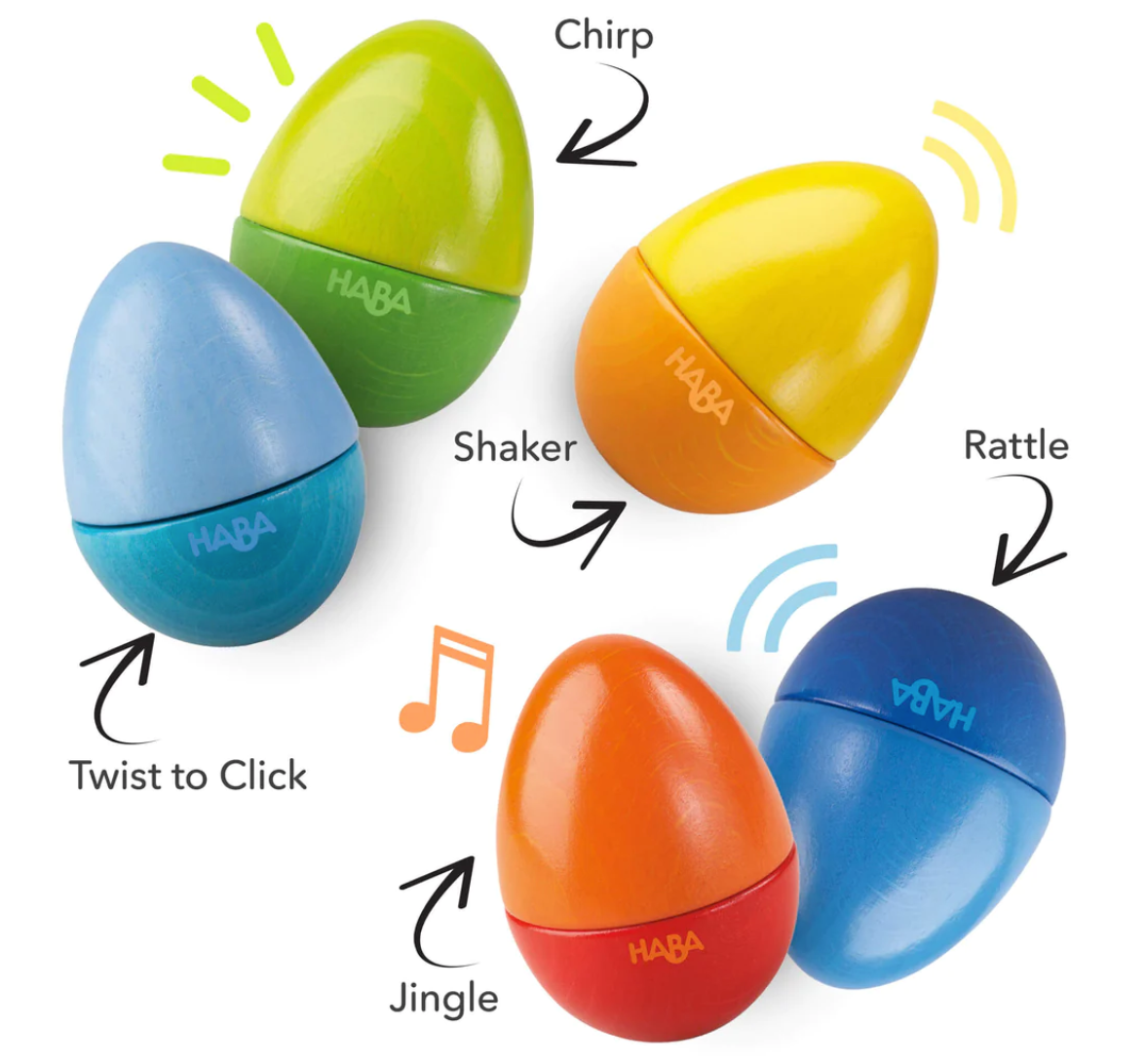 HABA Set of 5 Wooden Musical Eggs