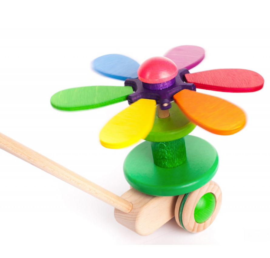 Wooden flower rainbow - push toy by Bajo