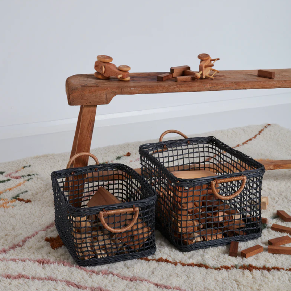 Olli Ella RATTAN CABOUCHE BASKET - Ink