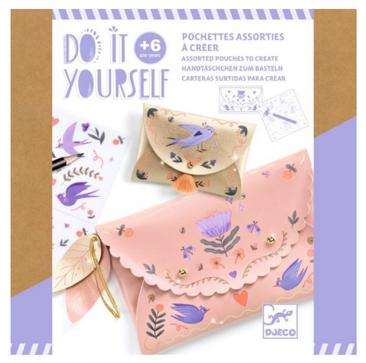 DIY / Sweet fashionista : pouches to create by Djeco