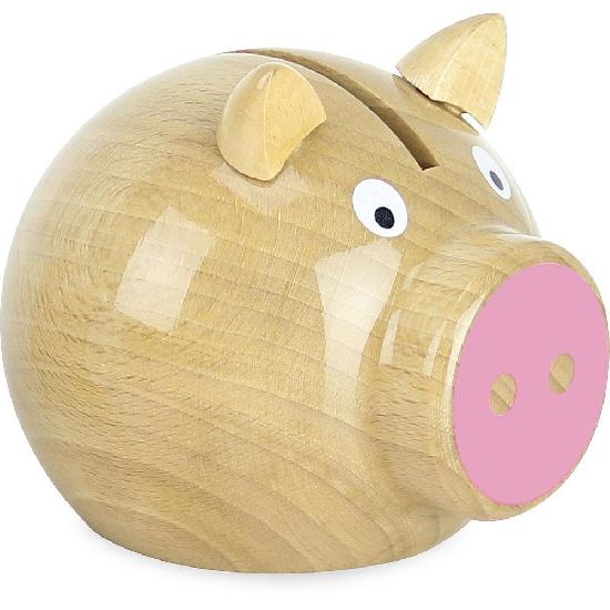 Wooden Piggy Bank by Vilac