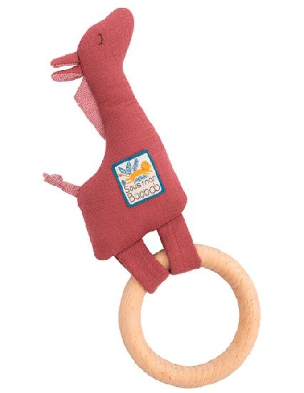 Sous Mon Baobab - Wood Giraffe Ring Rattle By Moulin Roty