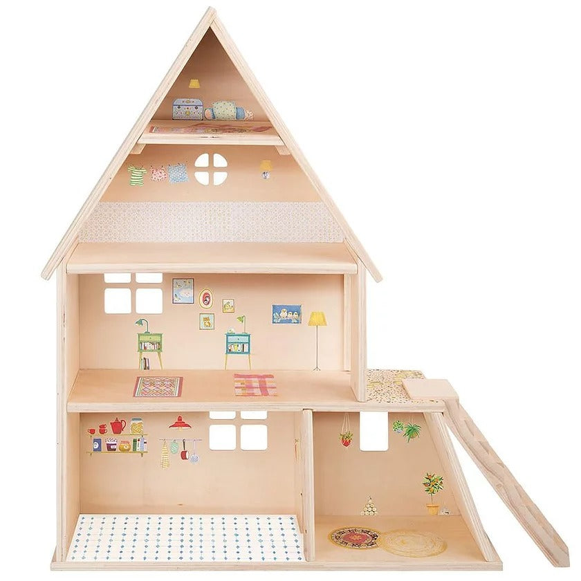 Doll House with Furniture by Moulin Roty