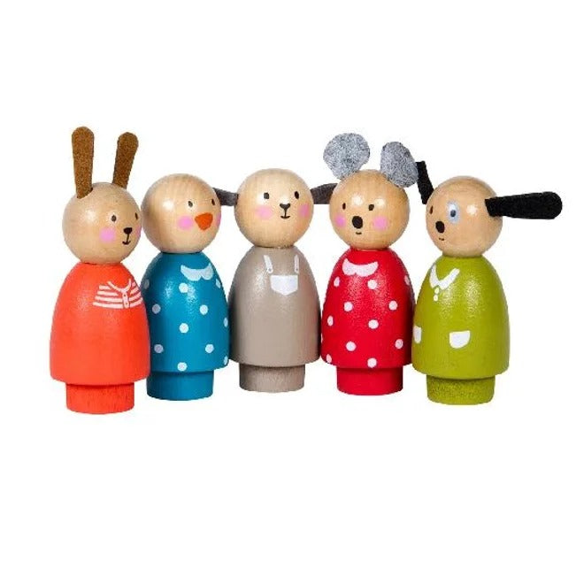 Grande Famille - play - characters (set of 5) By Moulin Roty