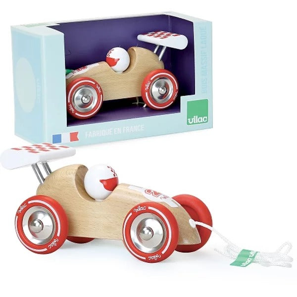 Vehicle - Pull Along Racing Car, Natural By Vilac