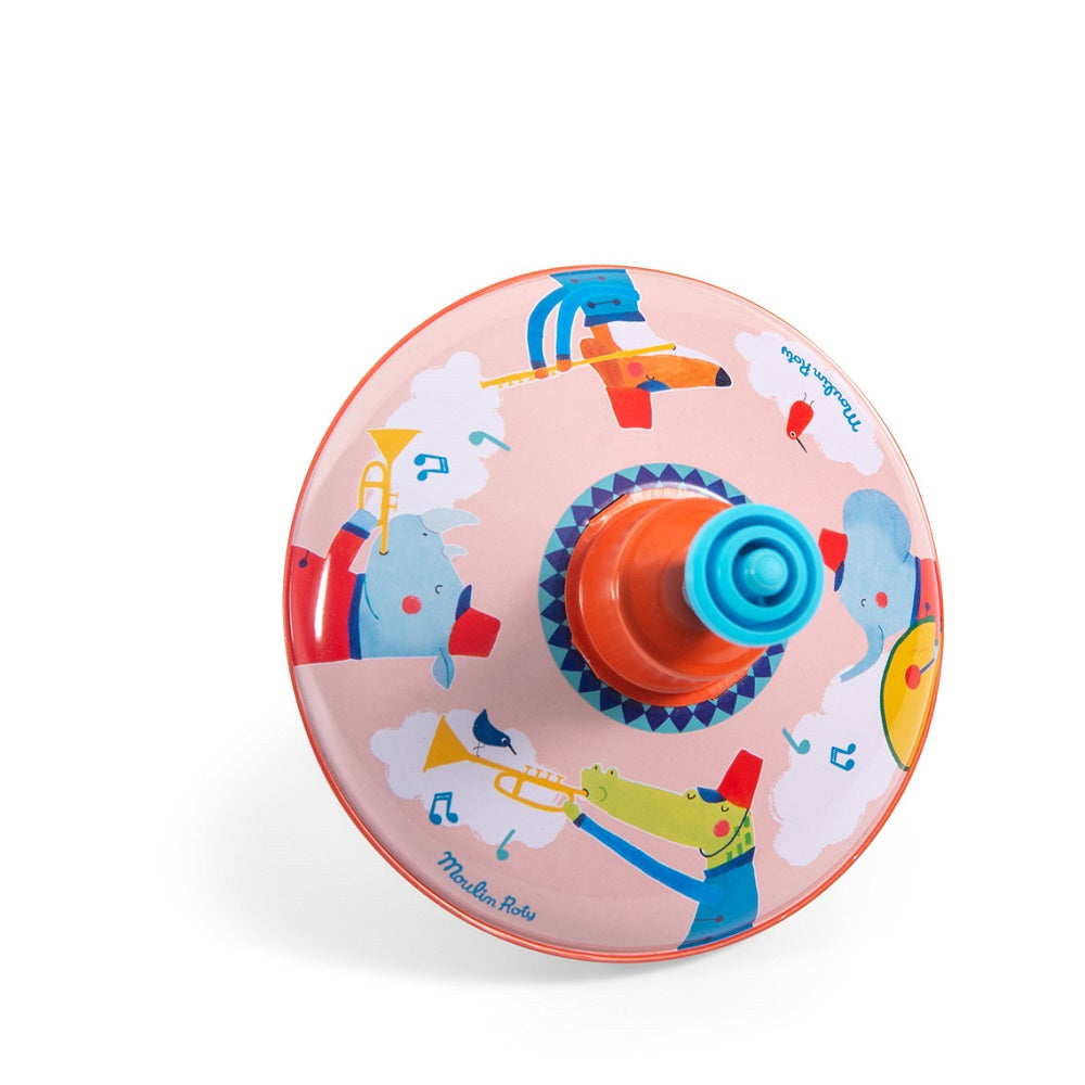 Jouets Metal - Fanfare Spinning Top, Small By Moulin Roty