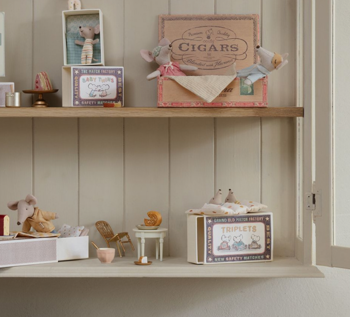 Maileg Triplets, Baby mice in matchbox
