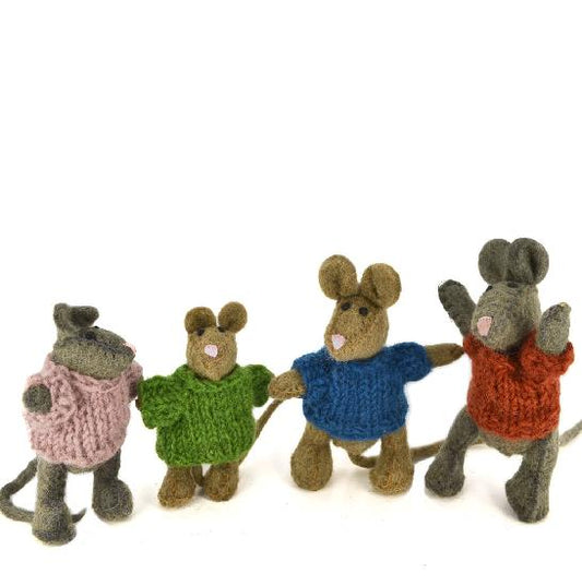 Dolls - Mouse Family 12cm 4pcs By Papoose