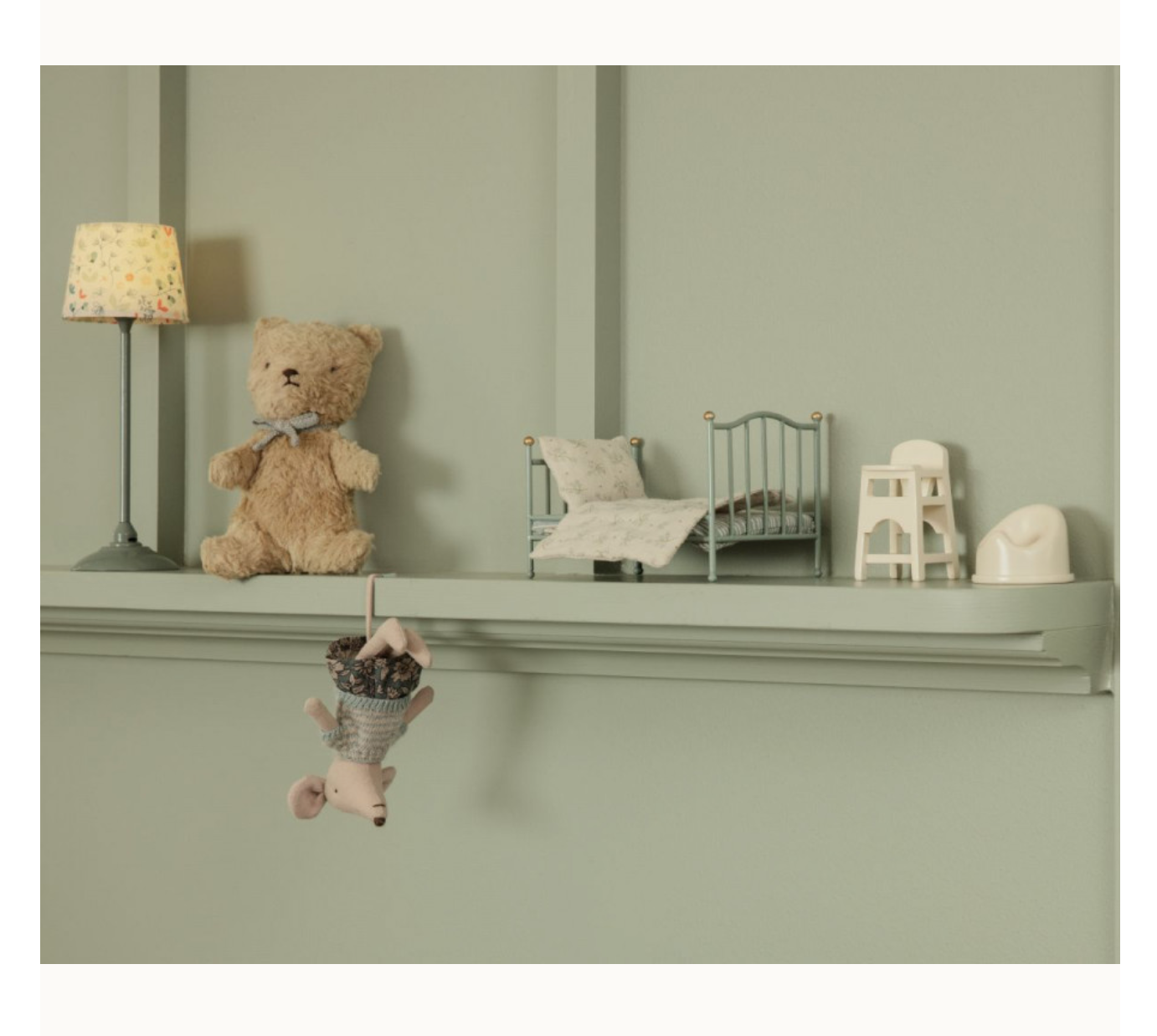 Maileg Vintage bed, Mouse - Mint