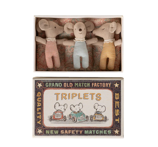2026 Triplets, Baby mice in matchbox by Maileg