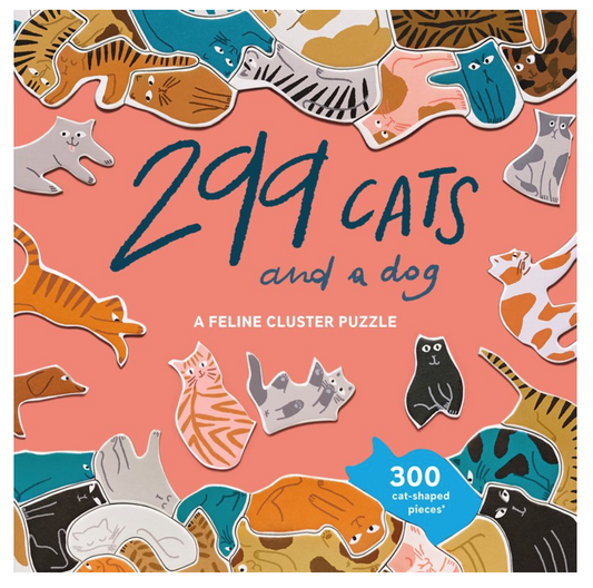 299 Cats (and a Dog) 300 Piece Cluster Puzzle by Lea Maupetit