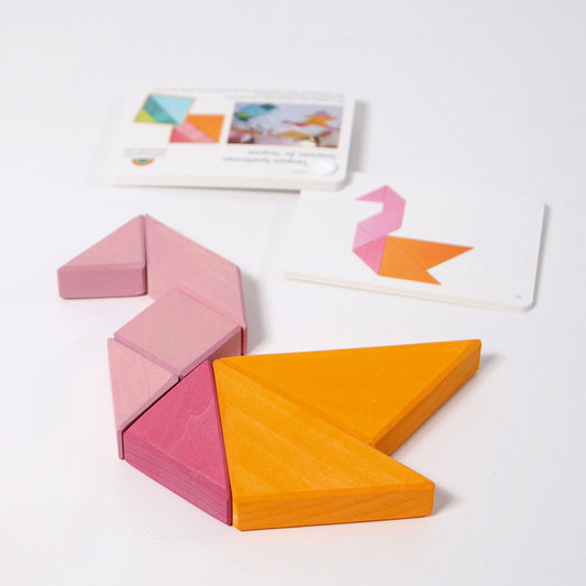 Learning - Tangram, Orange-Pink incl. Templates  By Grimm's Spiel & Holz Design