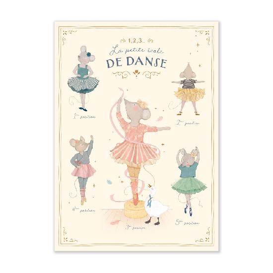 Petite Ecole De Danse - 5 Positions Wall Art 50x70cm By Moulin Roty