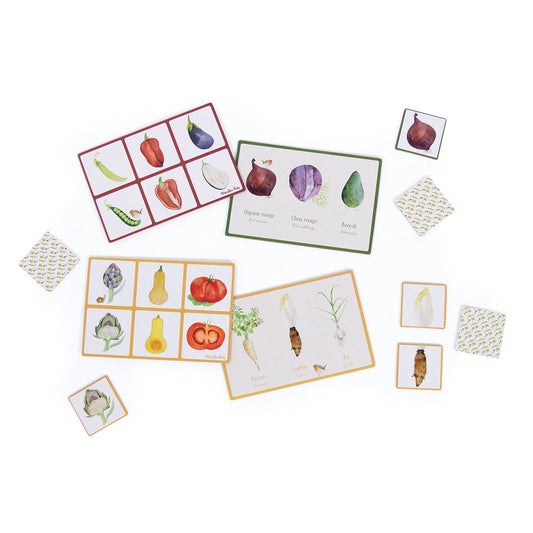 Le Jardinier - Vegetable Loto (bingo) & Memory Game  By Moulin Roty