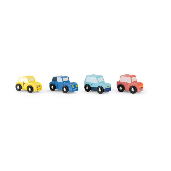 Avenue Du Moulin - Set of 4 Wooden Cars By Moulin Roty