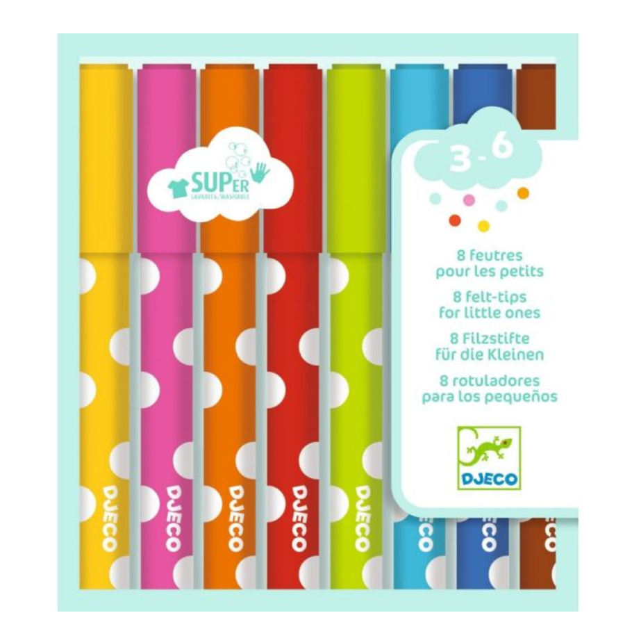 8 felt-tips for little ones by Djeco