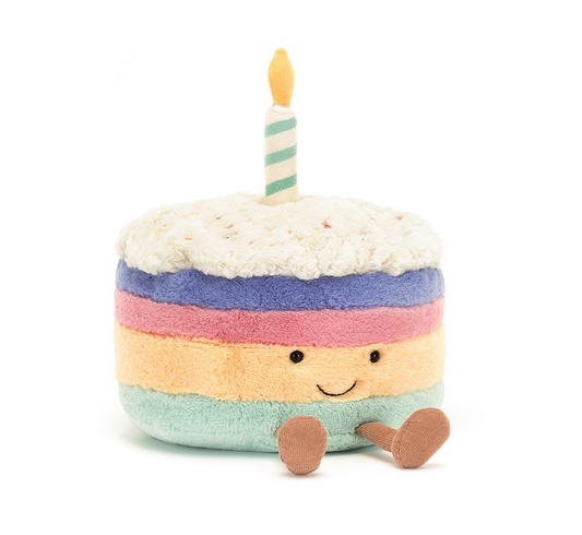 Amuseables Rainbow Birthday Cake Medium  by Jellycat