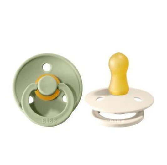 BIBS Pacifier Original COLOUR Latex 2 PK Sage / Ivory