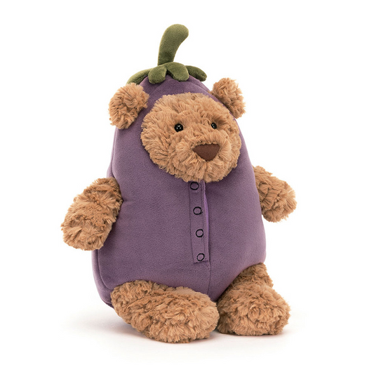 Bartholomew Bear Eggplant by Jellycat