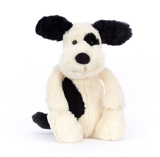 Bashful Black & Cream Puppy by Jellycat