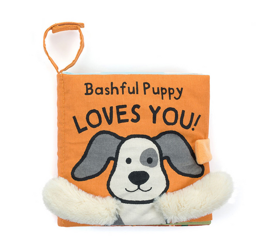 Bashful Puppy Loves You Book by Jellycat