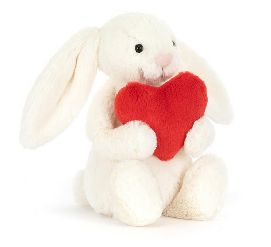 Bashful Red Love Heart Bunny Little  by Jellycat