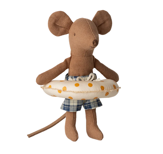 Beach mouse with float, Little Brother - Multi dot by Maileg